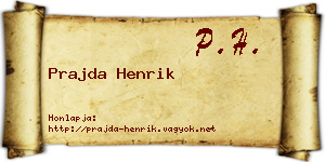 Prajda Henrik névjegykártya